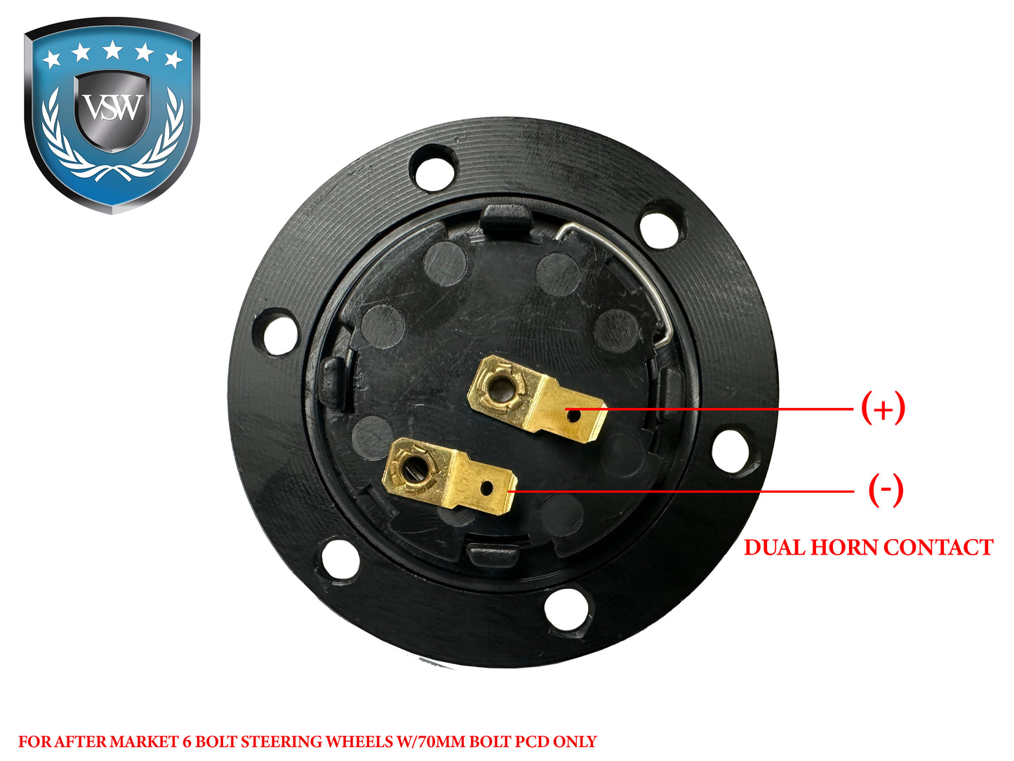 VSW S6 | Castle Emblem | Black Etched Horn Button | STB1041BLK