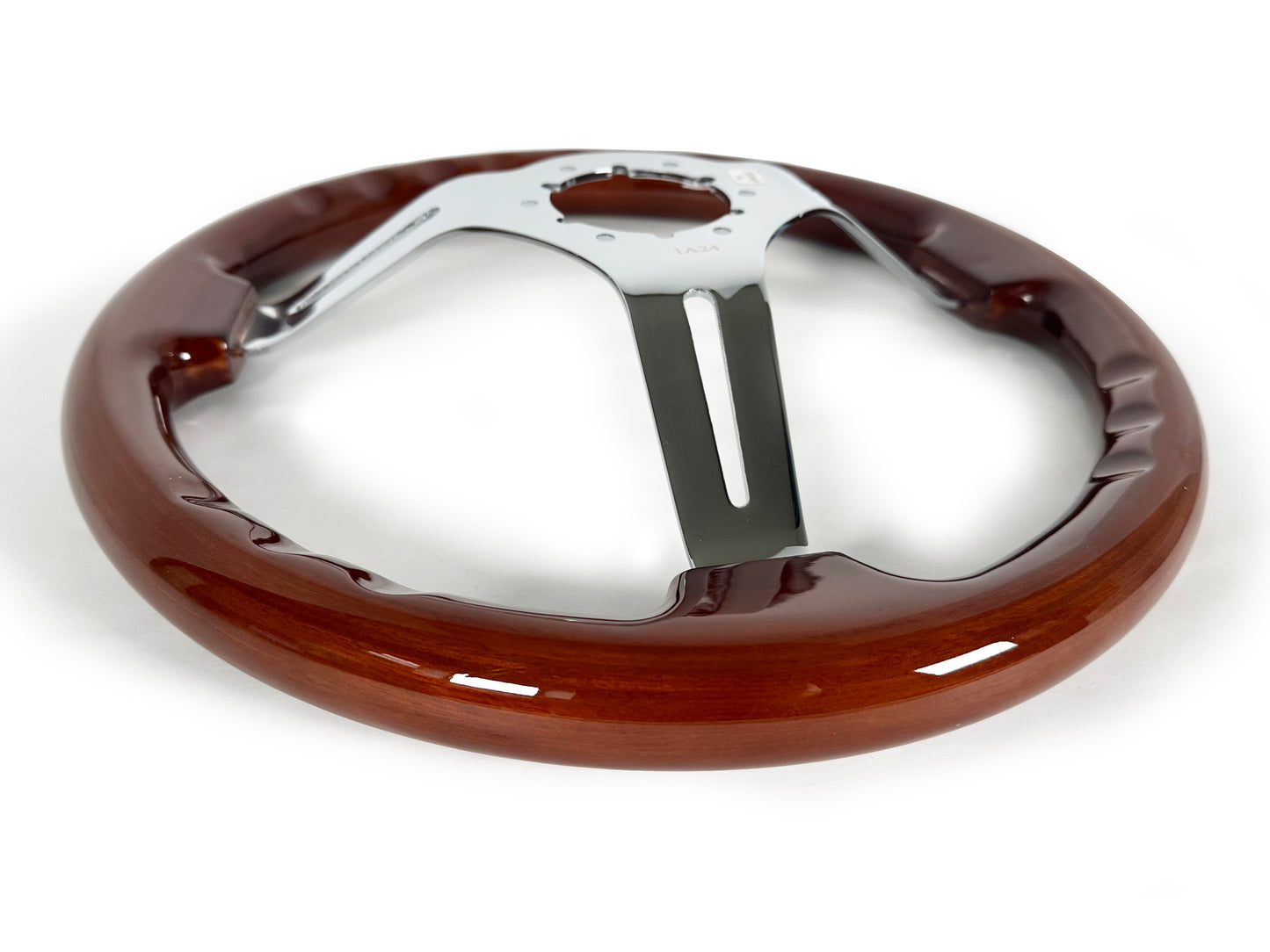 Volkswagen 6-Bolt Steering Wheel Castle Kit | Mahogany Wood / Chrome