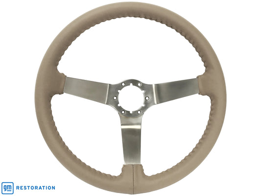 S6 Step Series Tan Leather Stainless Steel Steering Wheel | ST3041TAN
