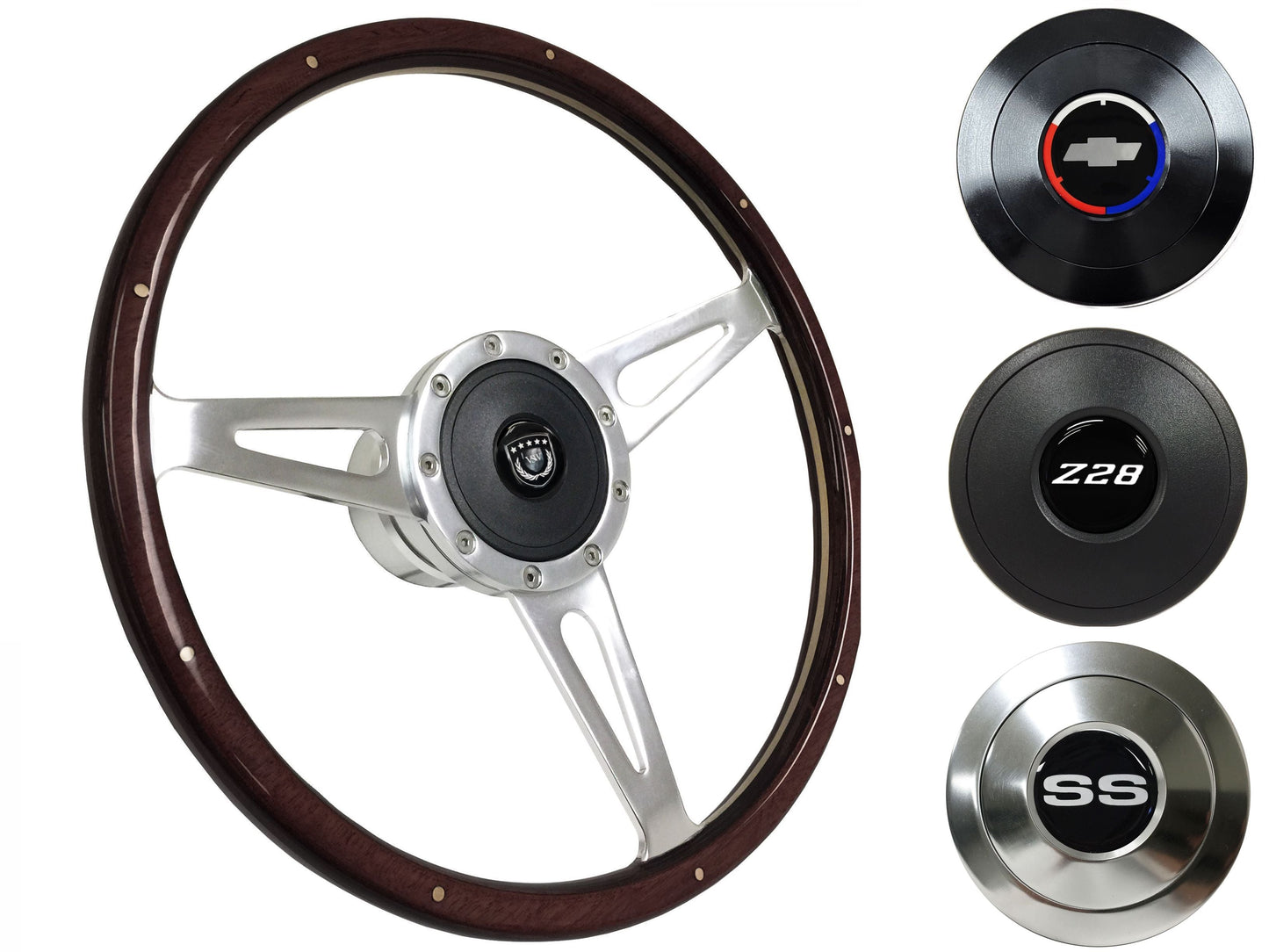 1969-89 Camaro Steering Wheel Kit | Deluxe Espresso Wood | ST3053A