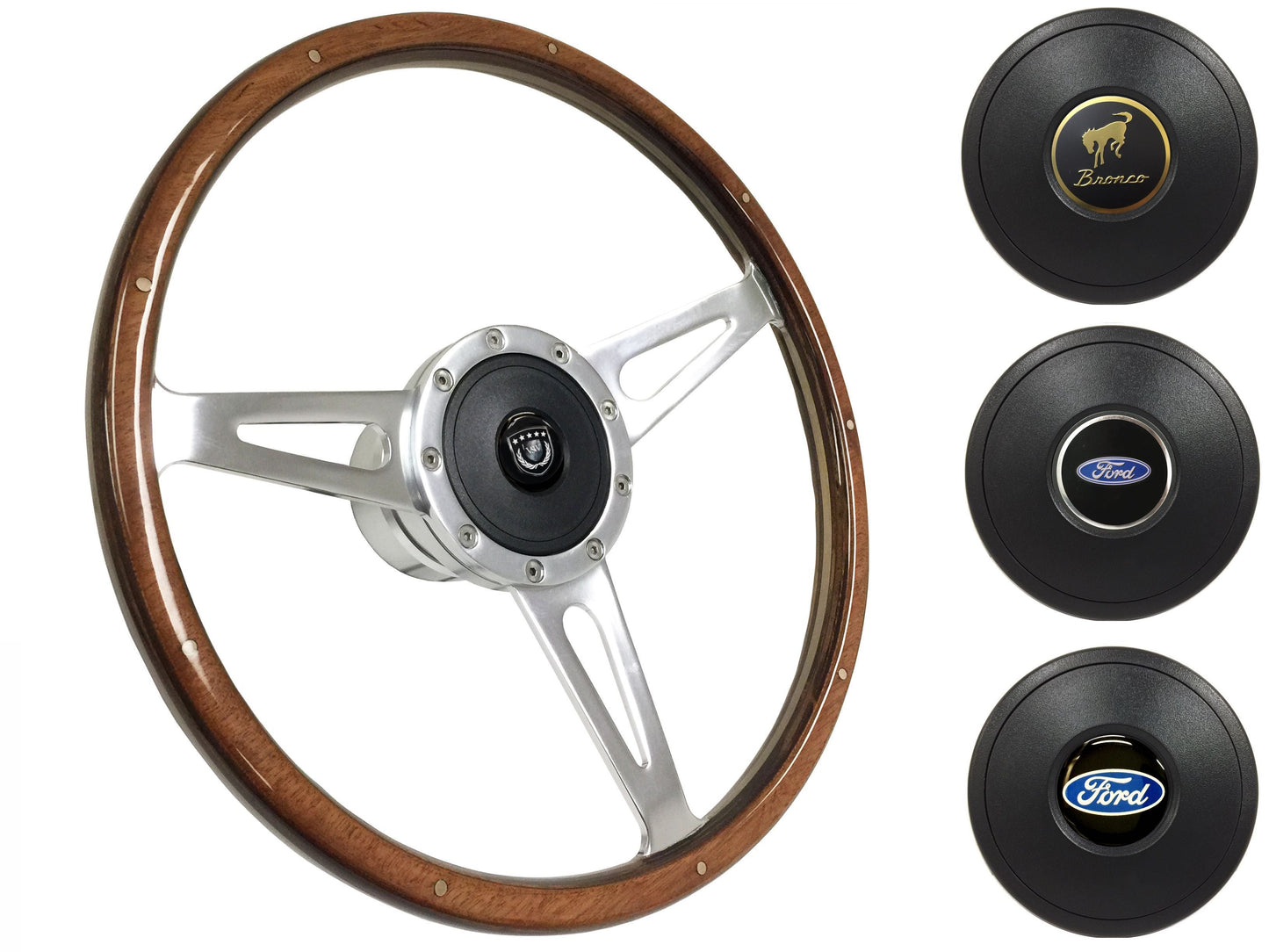 1975-77 Ford Bronco Steering Wheel Kit | Deluxe Walnut Wood | ST3053