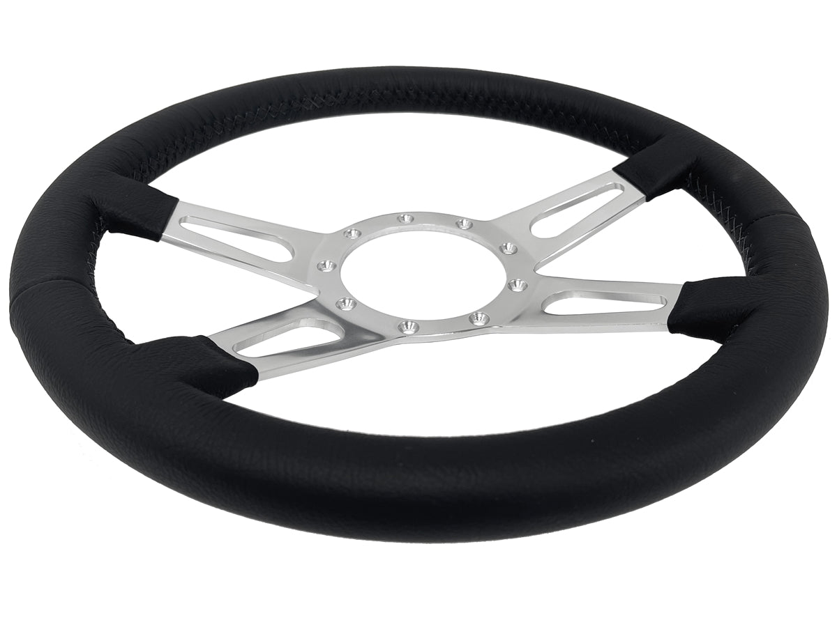 1975-77 Ford Bronco Steering Wheel Kit | Black Leather | ST3070