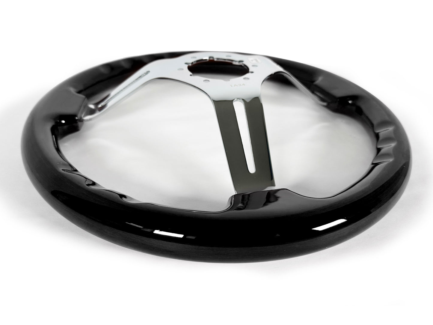 Volkswagen 6-Bolt Steering Wheel Castle Kit | Black Ash Wood / Chrome