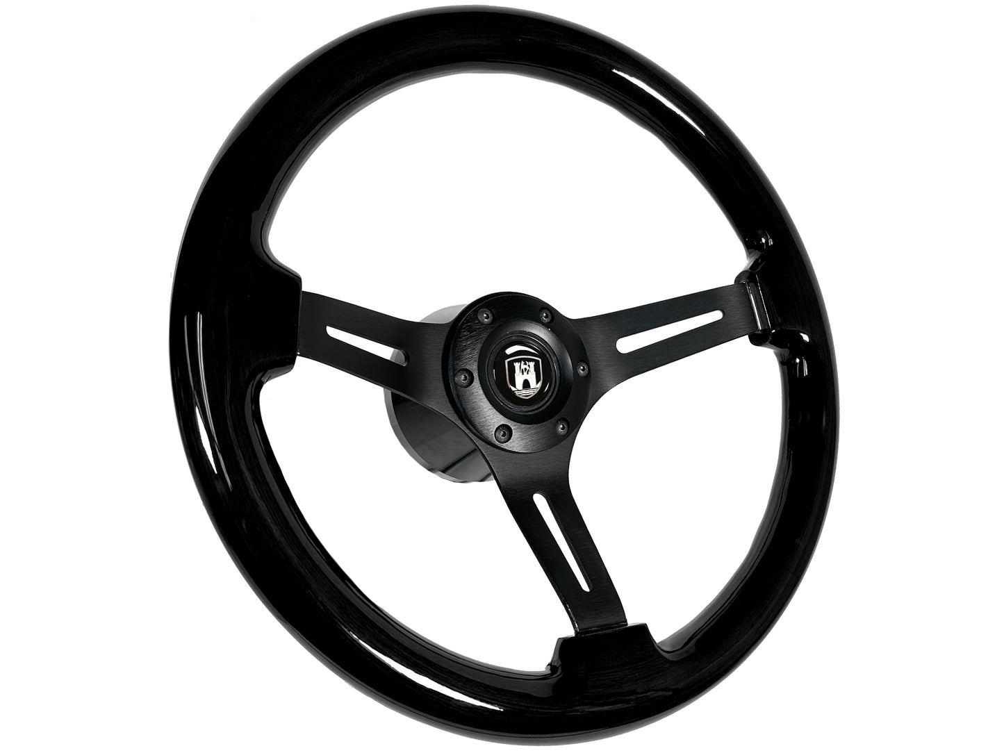 Volkswagen 6-Bolt Steering Wheel Castle Kit | Black Ash Wood / Black Alumunum