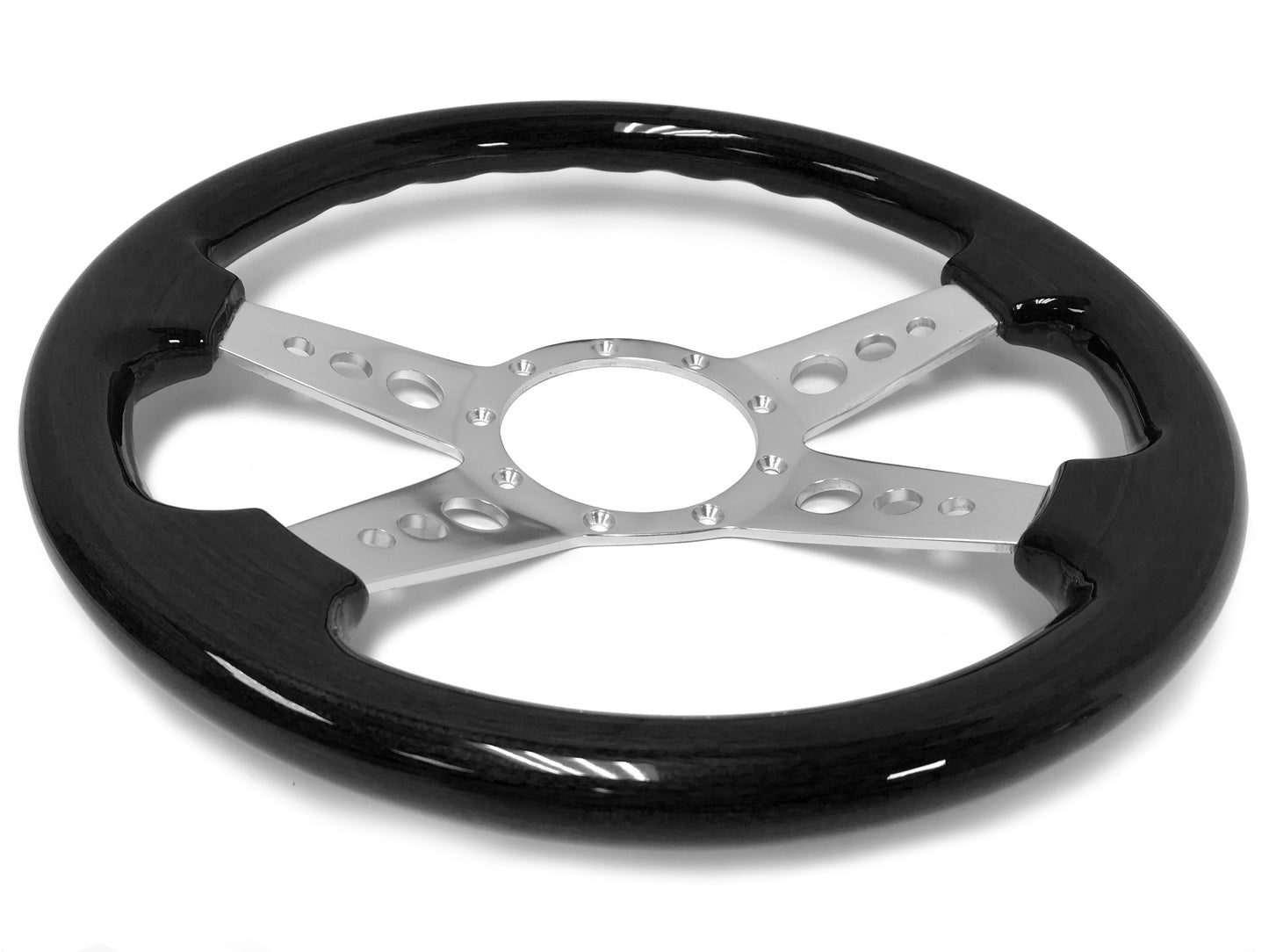 1975-77 Ford Bronco Steering Wheel Kit | Black Ash Wood | ST3081