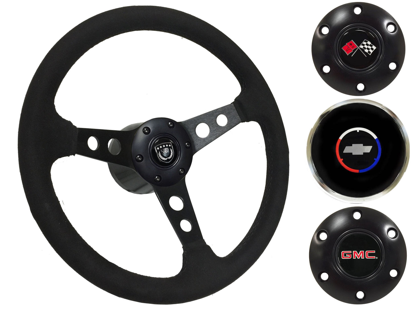 1974-94 Chevy Truck, GMC Steering Wheel Kit | Black Ultralux Suede | ST3583BLK
