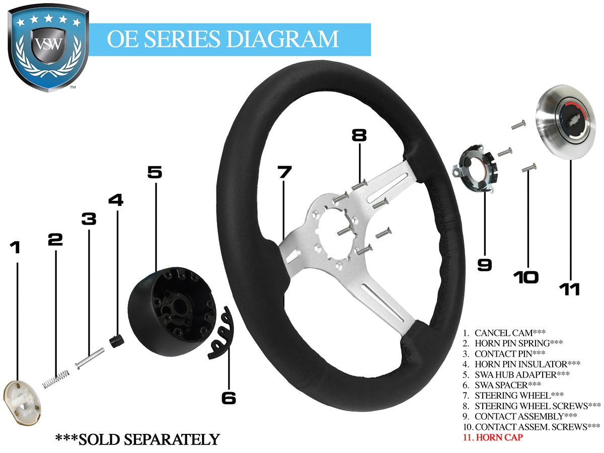 OE Replacement Tri-Color Chevy Bow Tie Horn Cap | STB1003