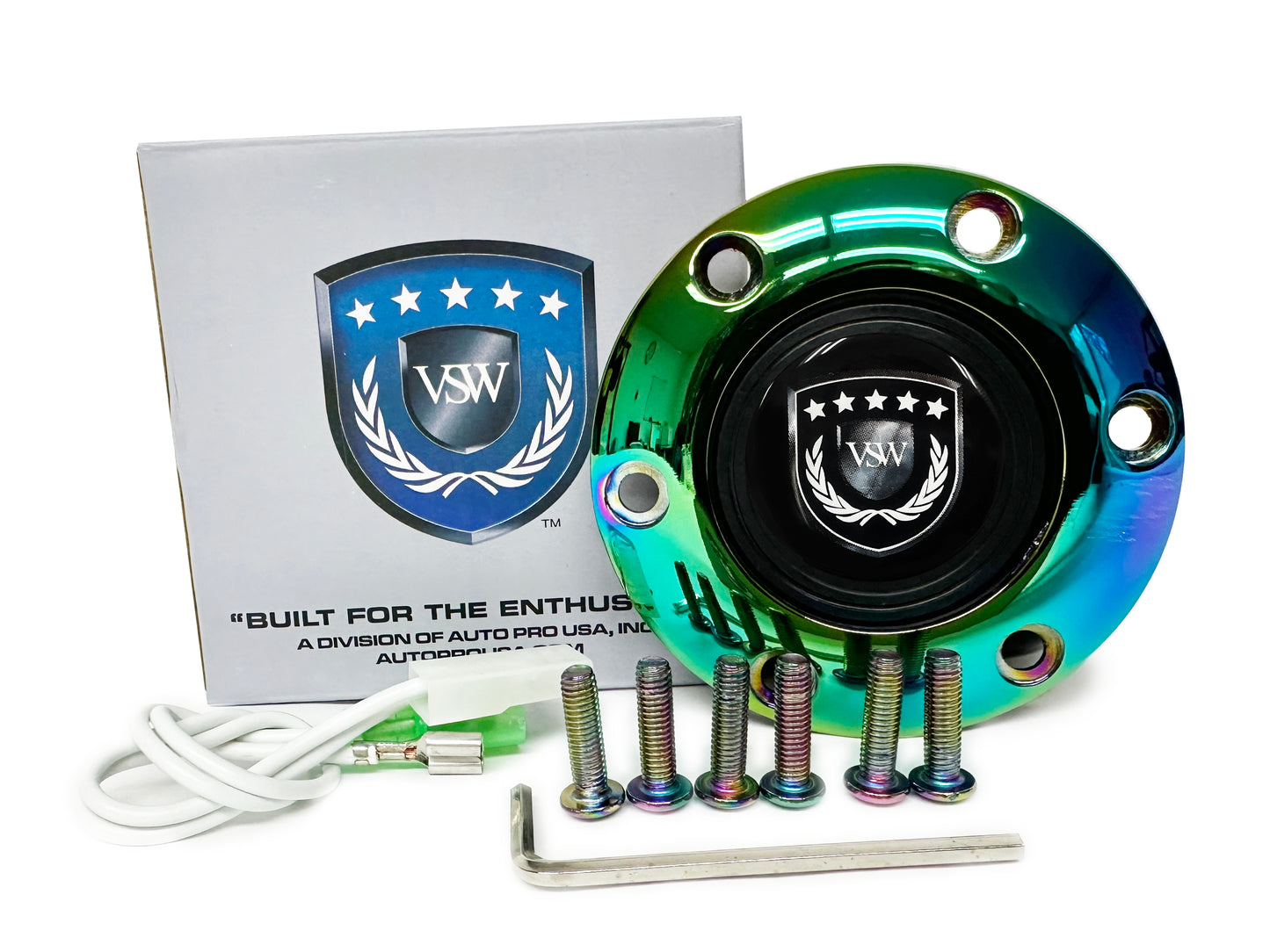 VSW S6 | Black VSW Emblem | Neo-Chrome Horn Button | STEVSWBLK-NEO