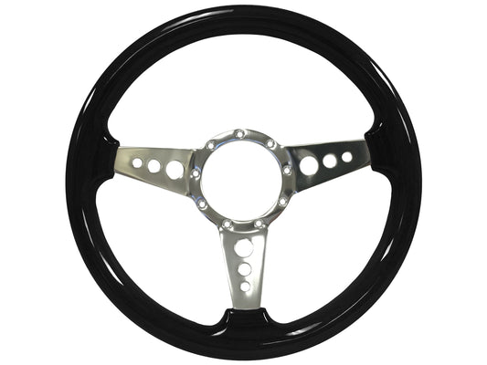 VSW S9 Deluxe Wood Steering Wheel | Black Ash Wood, 3 Holes | ST3075