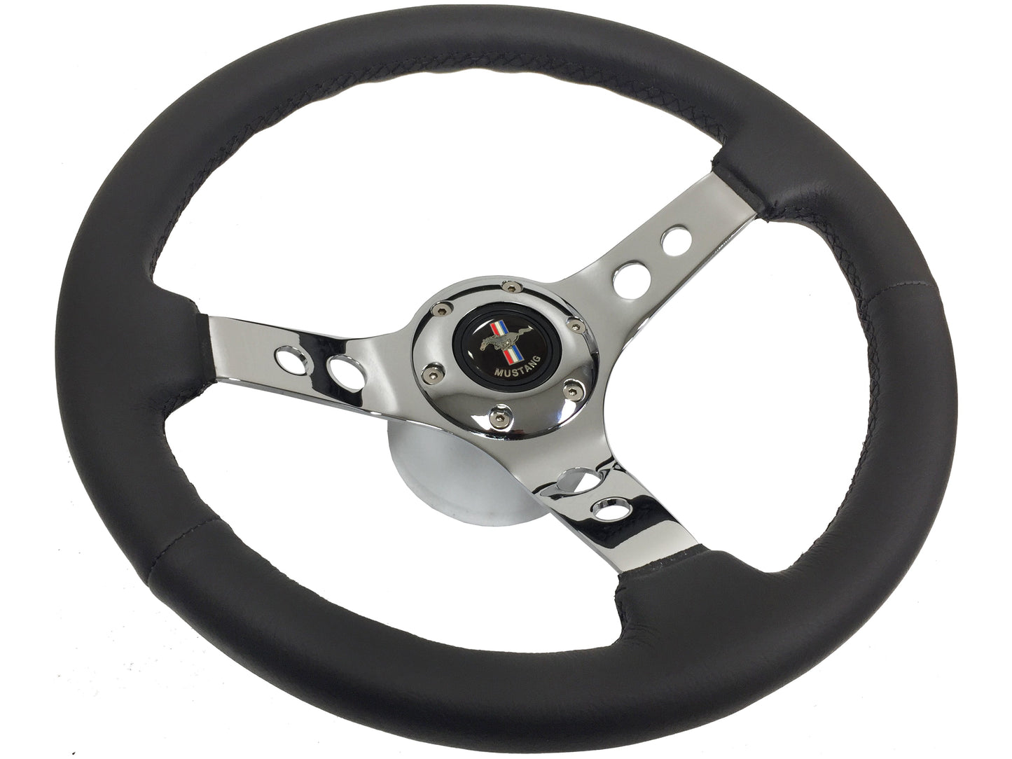 1965-67 Ford Mustang Steering Wheel Kit | Black Leather