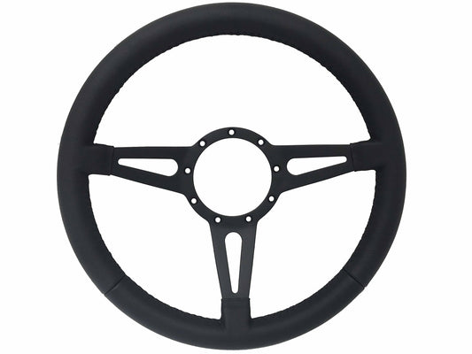 VSW S9 Premium Leather Steering Wheel | Black Leather, Slotted | ST3159