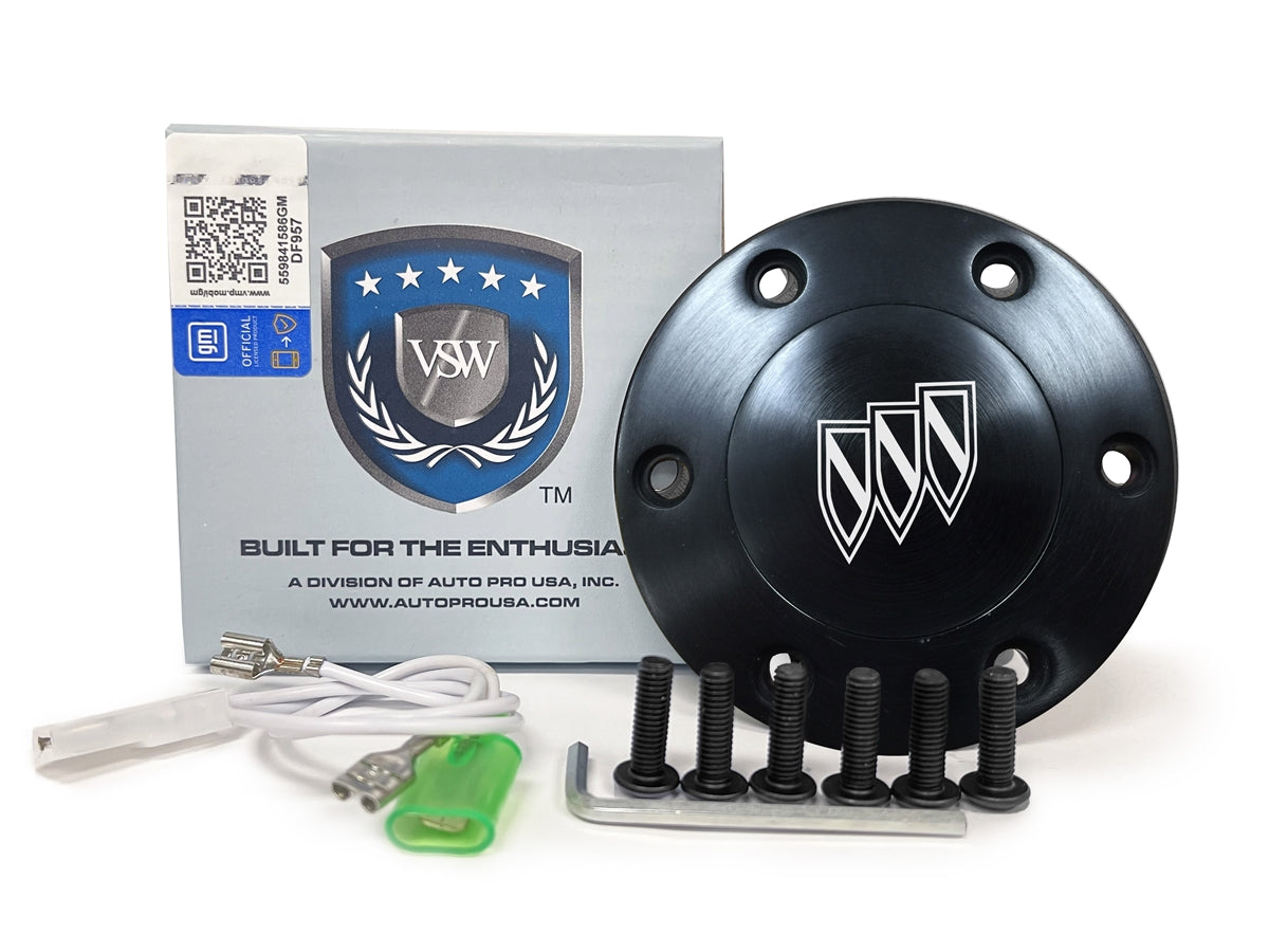 VSW S6 | Buick Tri-Shield Emblem | Black Etched Horn Button | STE1010-78B