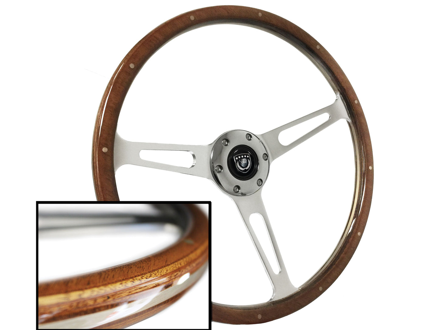 VSW S6 Steering Wheel | Deluxe Wood Riveted | ST3553