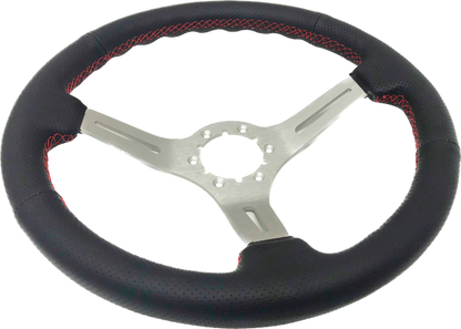 1969-87 El Camino Steering Wheel Kit | Perforated Leather | ST3587BLK-RED