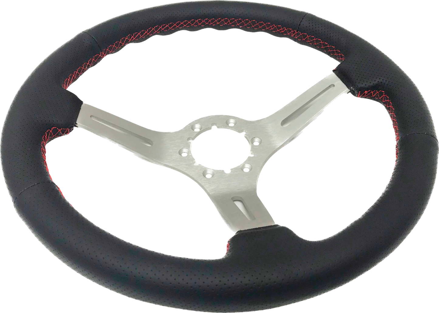 1967-69 Ford Galaxie Steering Wheel Kit | Perforated Leather | ST3587BLK-RED