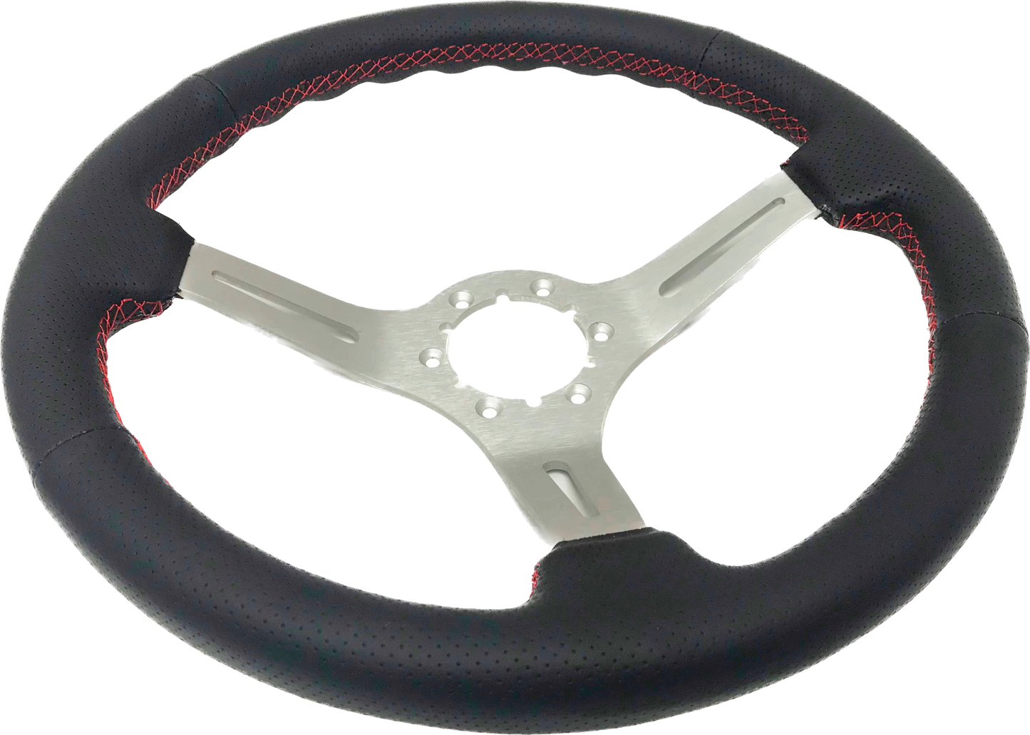 1967-68 El Camino Steering Wheel Kit | Perforated Leather | ST3587BLK-RED