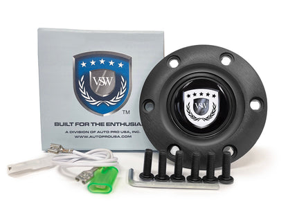 VSW S6 | White VSW Emblem | Black Horn Button | STEVSWBLK-WHT