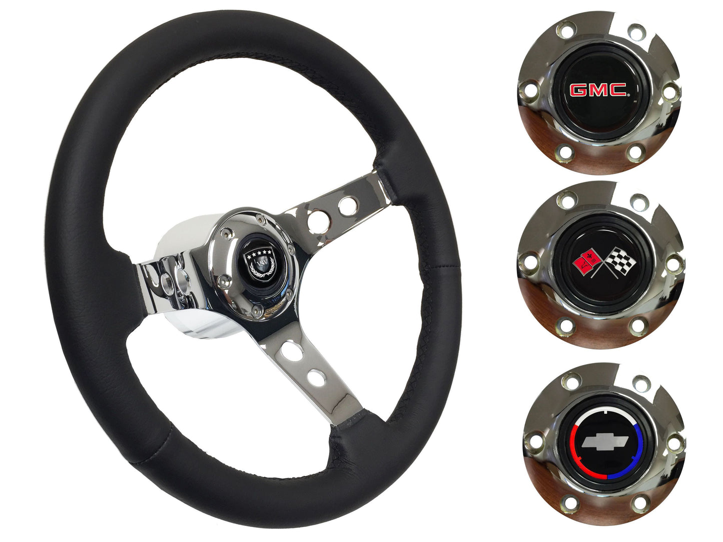 1960-73 Chevy Truck, GMC Steering Wheel Kit | Black Leather | ST3095