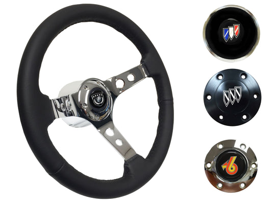 1967-68 Buick Steering Wheel Kit | Black Leather | ST3095