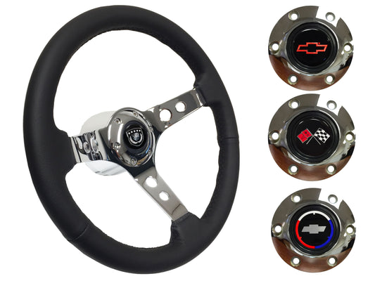 1984-89 Corvette Steering Wheel Kit | Black Leather | ST3095