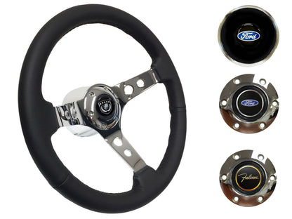 1965-69 Ford Falcon Steering Wheel Kit | Black Leather | ST3095