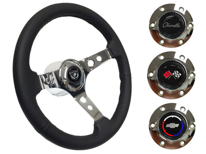 1967-68 Chevelle Steering Wheel Kit | Black Leather | ST3095