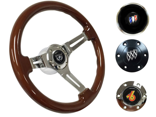 1969-89 Buick Telescopic Steering Wheel Kit | Mahogany Wood | ST3011