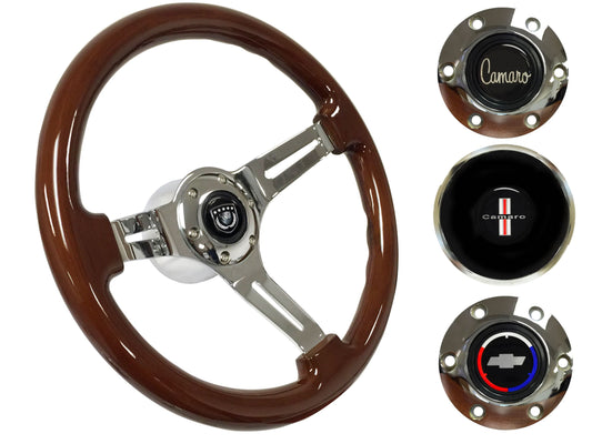 1969-89 Camaro Steering Wheel Kit | Mahogany Wood | ST3011