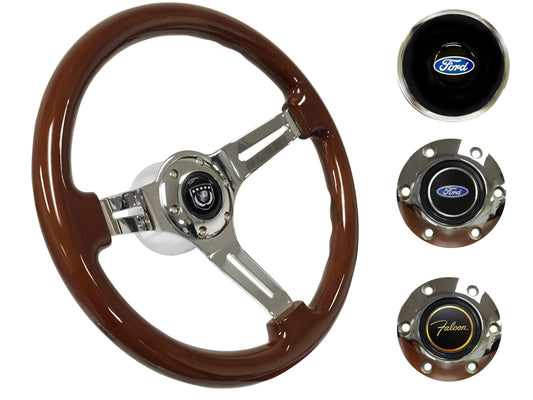 1970 Ford Falcon Steering Wheel Kit | Mahogany Wood | ST3011