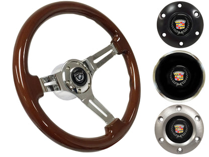 1969-89 Cadillac Steering Wheel Kit | Mahogany Wood | ST3011