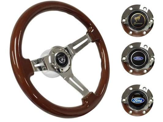 1975-77 Ford Bronco Steering Wheel Kit | Mahogany Wood | ST3011