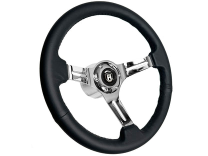 Volkswagen 6-Bolt Steering Wheel Castle Kit | Black Leather / Chrome