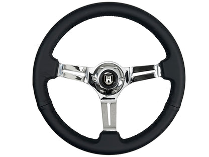 Volkswagen 6-Bolt Steering Wheel Castle Kit | Black Leather / Chrome
