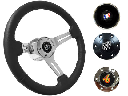 1967-68 Buick Steering Wheel Kit | Black Leather | ST3012BLK