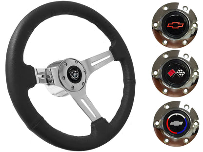 1969-75 Corvette Steering Wheel Kit | Black Leather | ST3012BLK