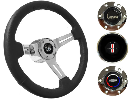 1969-89 Camaro Steering Wheel Kit | Black Leather | ST3012BLK