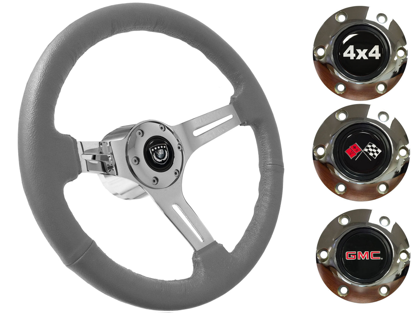 1960-73 Chevy Truck, GMC Steering Wheel Kit | Grey Leather | ST3012GRY