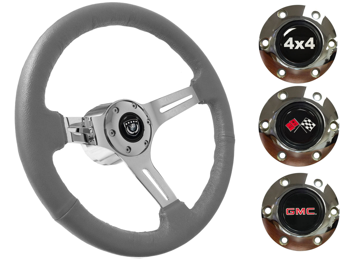 1974-94 Chevy Truck, GMC Steering Wheel Kit | Grey Leather | ST3012GRY