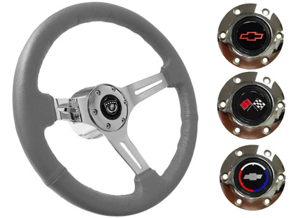 1967-68 El Camino Steering Wheel Kit | Grey Leather | ST3012GRY