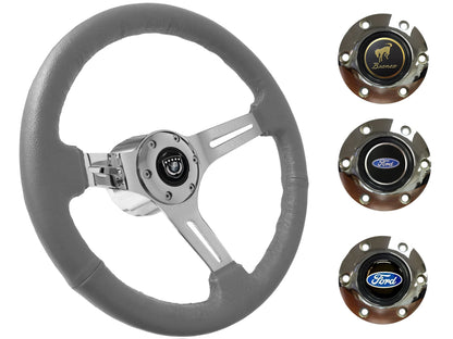 1975-77 Ford Bronco Steering Wheel Kit | Grey Leather | ST3012GRY