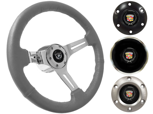 1969-89 Cadillac Steering Wheel Kit | Grey Leather | ST3012GRY