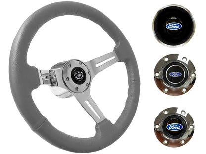 1969, 78-91 Ford Truck Steering Wheel Kit | Grey Leather | ST3012GRY
