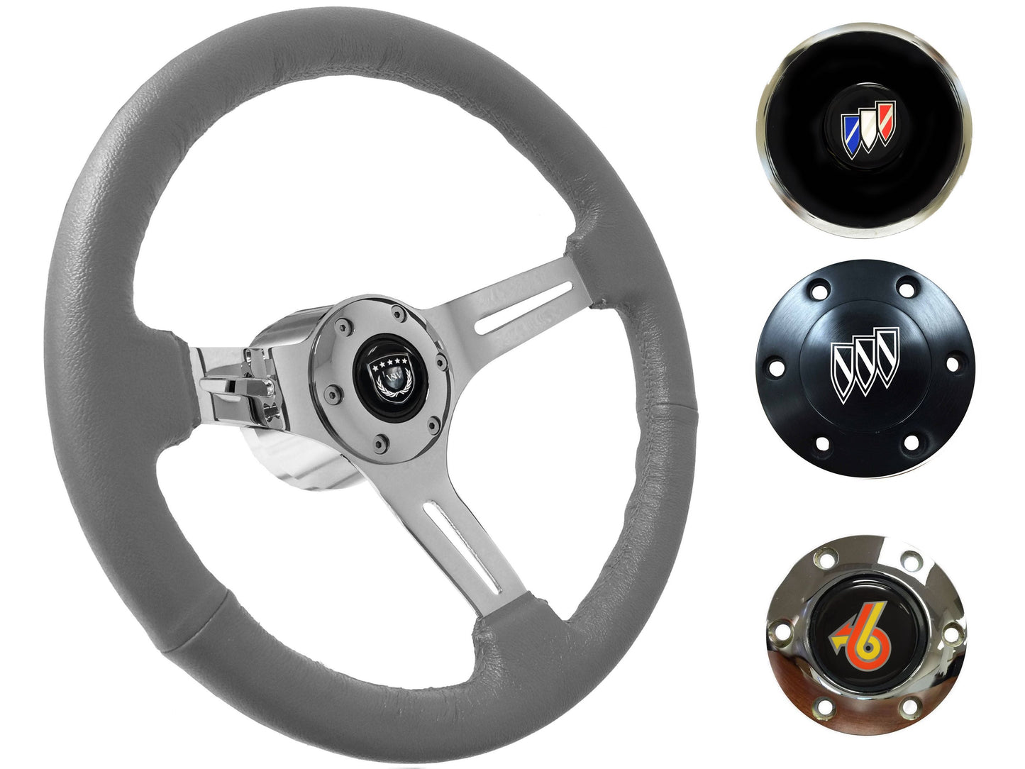 1969-89 Buick Telescopic Steering Wheel Kit | Grey Leather | ST3012GRY