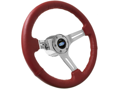 1964.5 Ford Mustang Steering Wheel Kit | Red Leather