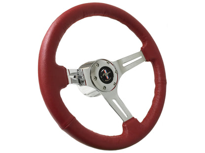 1964.5 Ford Mustang Steering Wheel Kit | Red Leather