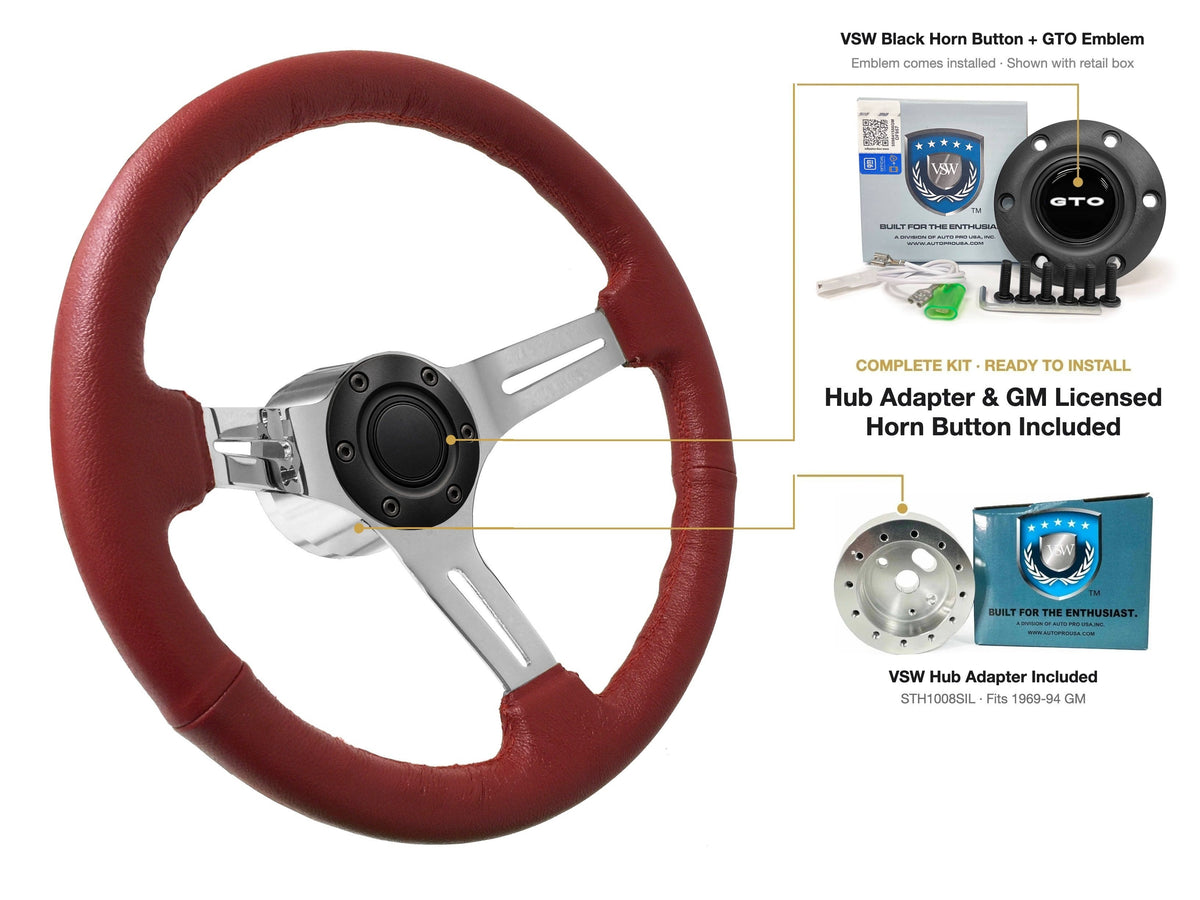 ST3012RED kit - Black button, GTO emblem