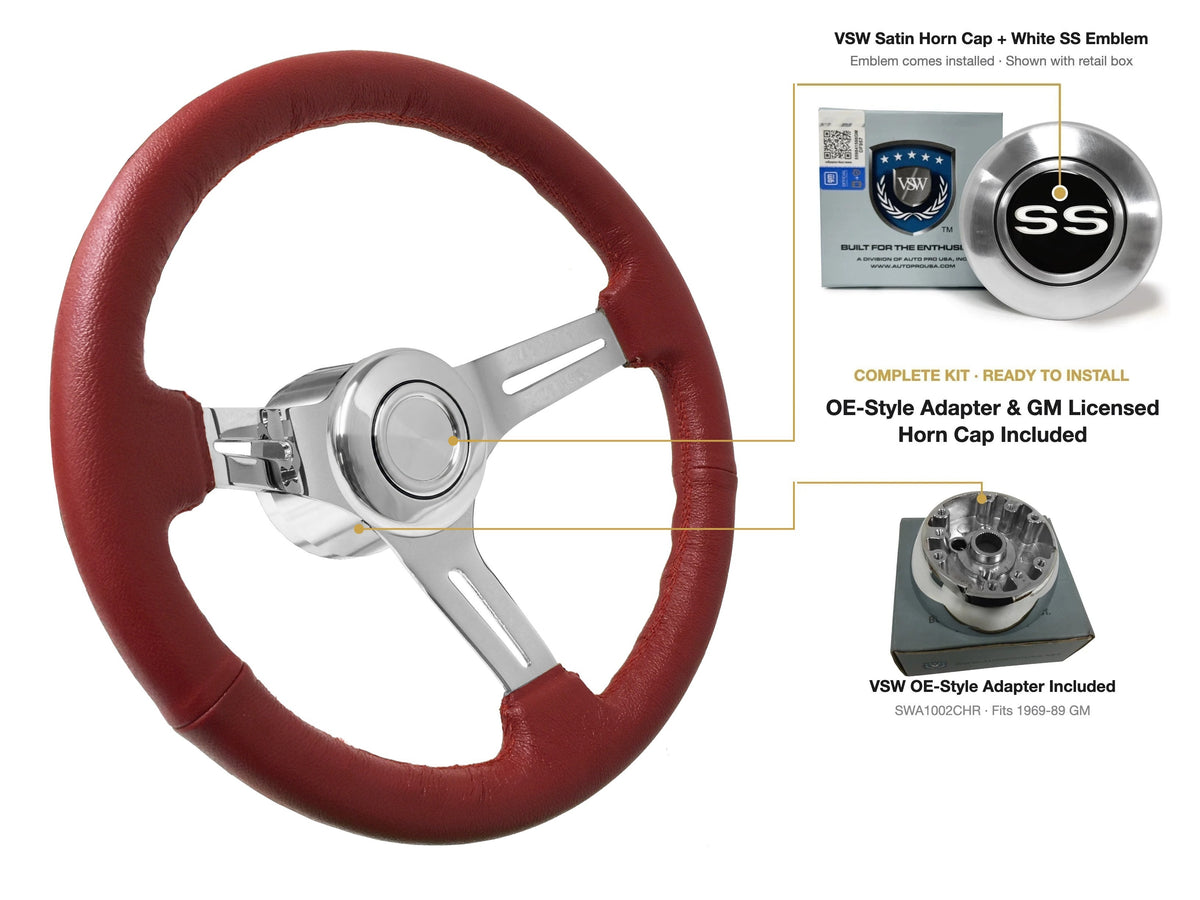 ST3012RED OE-style kit - OE Satin Cap, White SS emblem