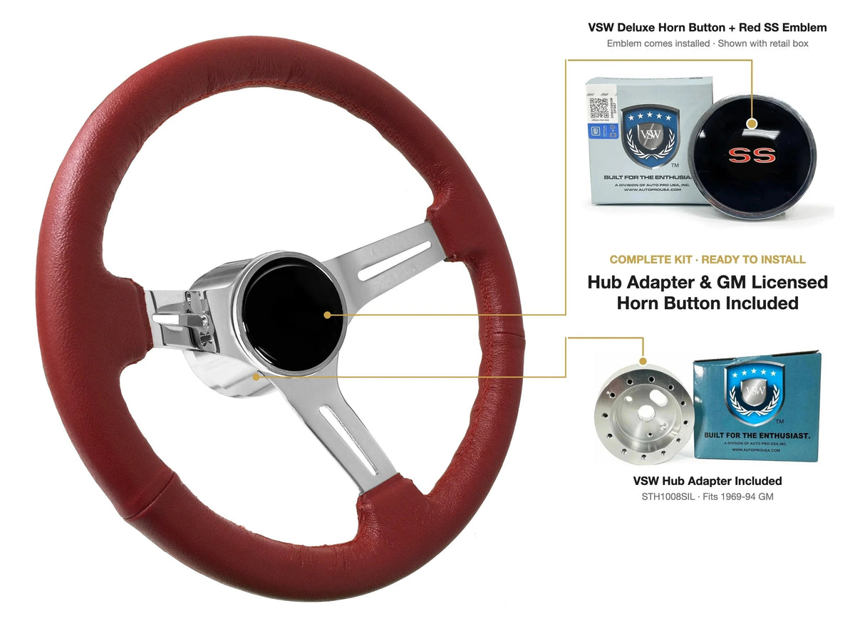 ST3012RED kit - Deluxe button, Red SS emblem