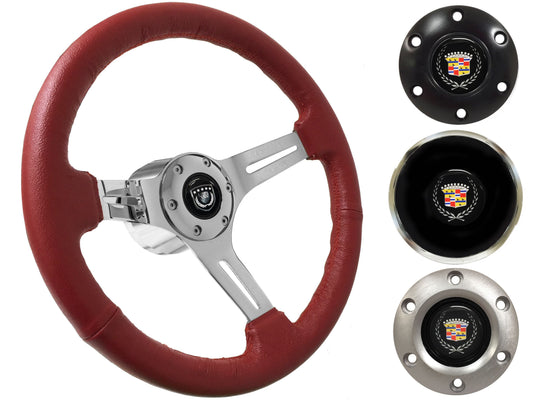 1969-89 Cadillac Steering Wheel Kit | Red Leather | ST3012RED