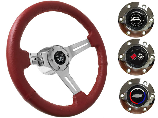 1955-68 Impala Steering Wheel Kit | Red Leather | ST3012RED